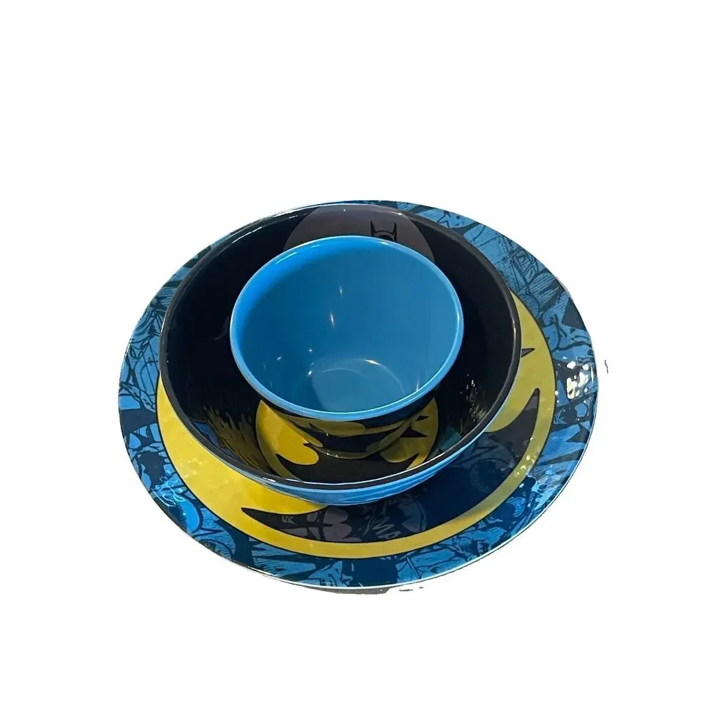 zak! designs Batman Melamine Kids Dish Set Plate Bowls 3pc